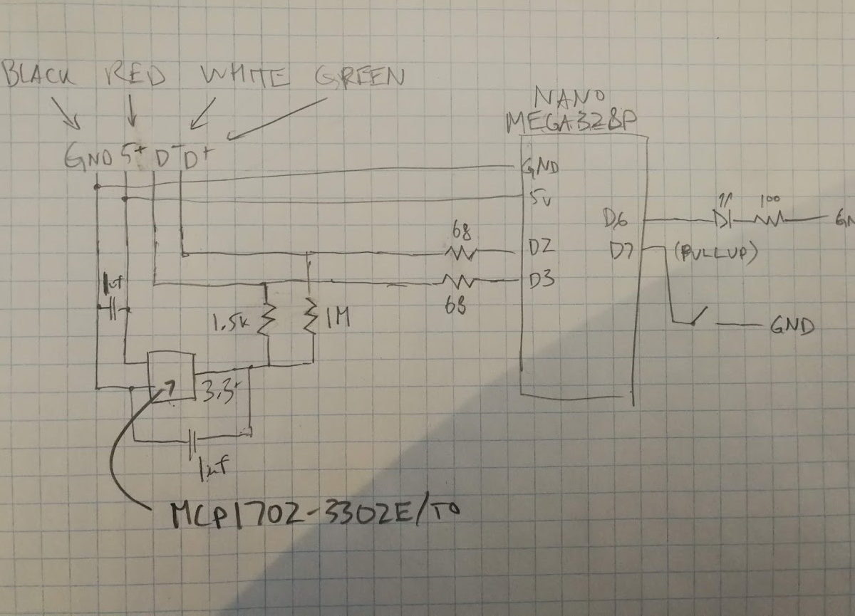 schematic for usb device